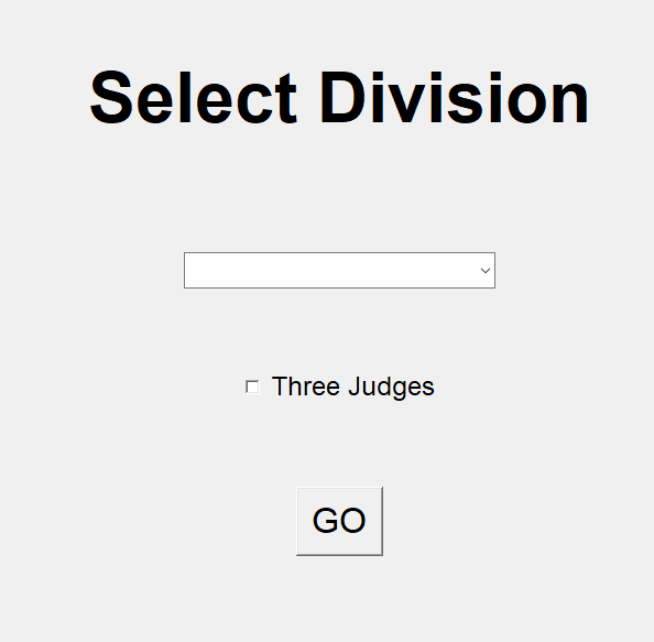 screenshot of the Select Division screen